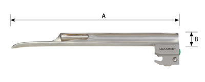 laryngoskop pro frézařské špachtle integrované rozměry