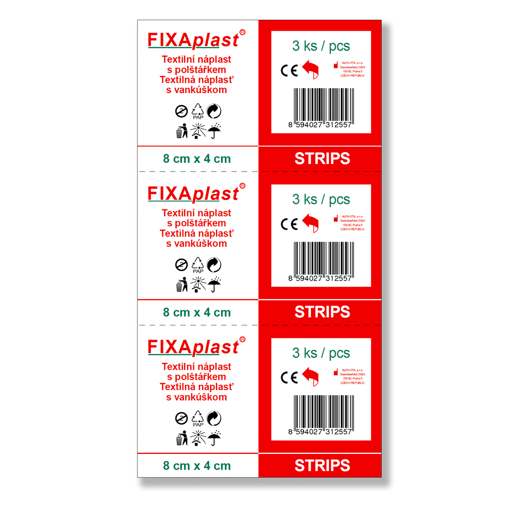 Náplast FIXAPLAST STRIPS 3 KS