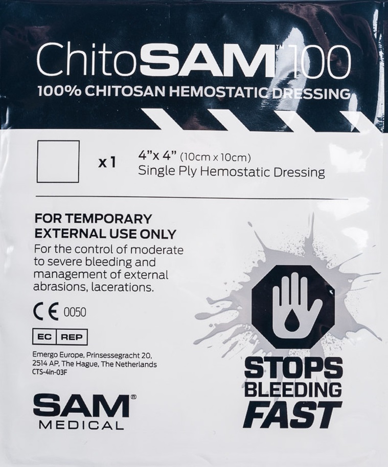 CHITOSAM 100 hemostatické krytí 10 cm x 10 cm