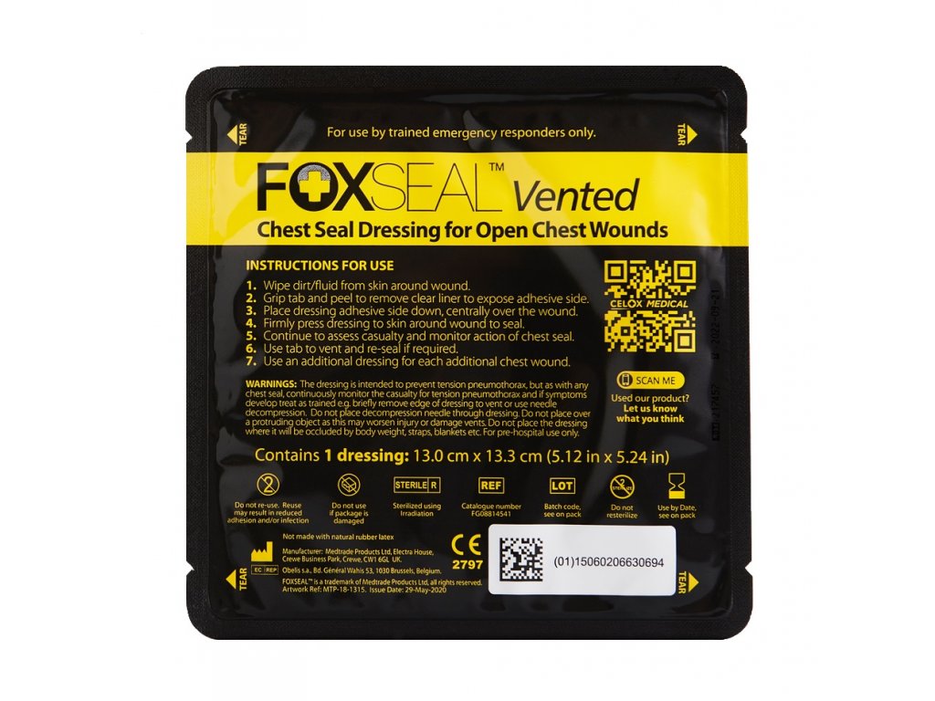 FOX Chest Seal 2 ks - hrudní krytí bez ventilu