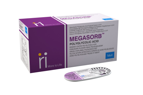 MEGASORB TM polyglykolové šítí - PGA VIO 2-0 X 90-30MM HC RC