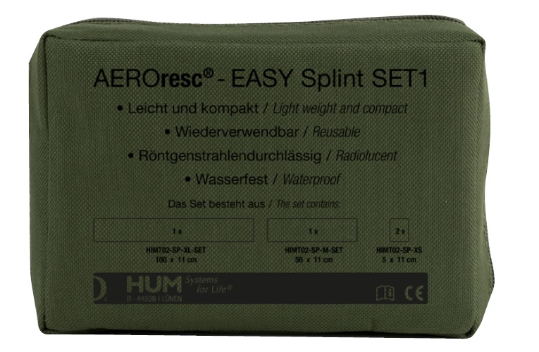 AEROresc® - EASY Splint - Sada dlah v pouzdře armádní zelená