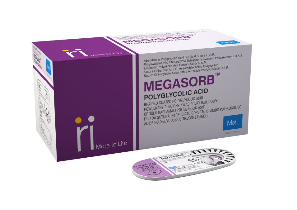 MEGASORB TM polyglykolové šítí - PGA VIO 3-0 X 75-26MM HC CT